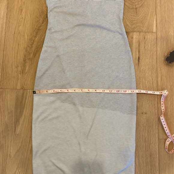 Zara light grey and white stripe bodycon tank dress - Picture 10 of 11